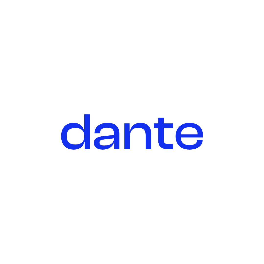 Dante wordmark in blue
